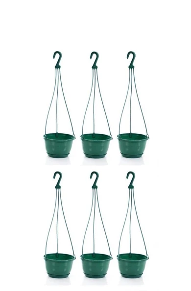 Omnipazar SO-SM02 Safir Makrome Askılı Balkon Saksı 3.4 lt Yeşil 6 Adet ürün görseli 1
