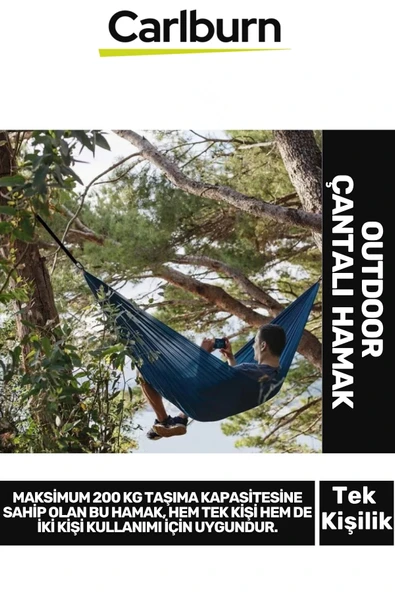 Özel Üretim Kamp Piknik Dayanıklı Çantalı Çabuk Kuruyan 200Kg Taşıma Outdoor 950G Hamak 275x140 cm ürün görseli 1