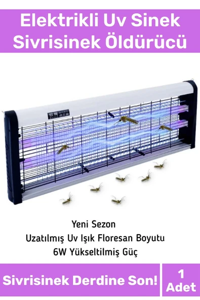 Premium Yükseltmiş Güç Çift Florasan Elektrikli Uv Zincirli Askılı Sinek Sivrisinek Öldürücü 2200V ürün görseli 1