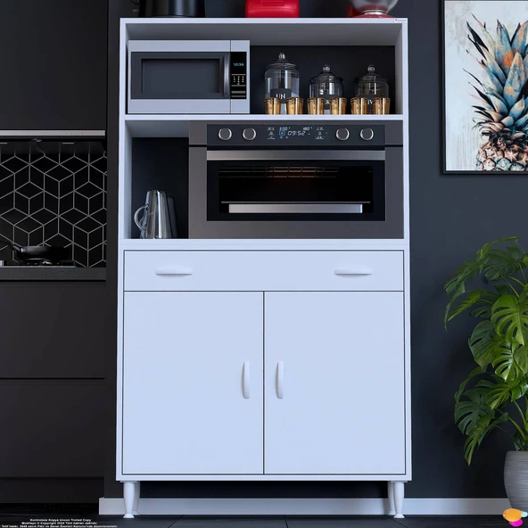 Modilayn VİO Fırın Dolabı (100x163,4x32.5 cm) Çekmeceli Kapaklı Mini/Midi Mikrodalga Mutfak Dolabı ürün görseli 1