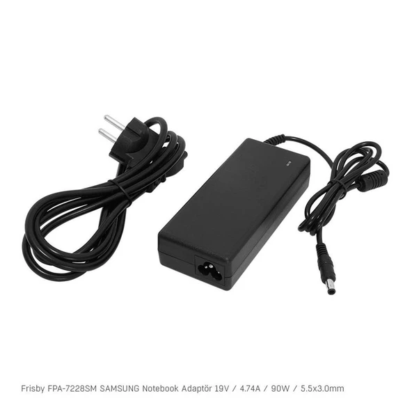 Frisby FPA-7228SM Notebook Adaptör (Samsung) 19V  4.74A (Uç Boyutu : 5.5 x 3.0mm) ürün görseli 1