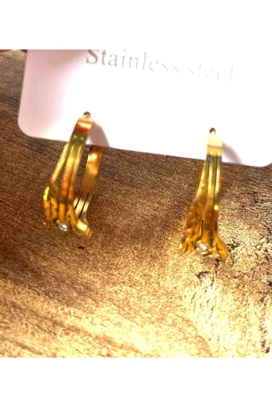 Monalisa Home Gold Renk Lüks Gösterişli Figürlü  Küpe ürün görseli 1