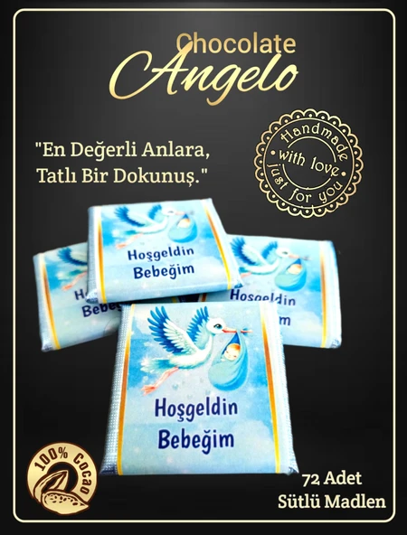 Angelo Chocolate Erkek Bebek Doğum Çikolatası ürün görseli 1