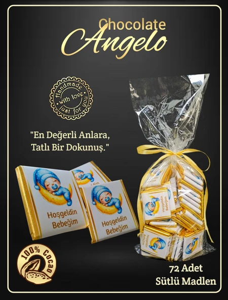 Angelo Chocolate Erkek Bebek Doğum Çikolatası ürün görseli 1