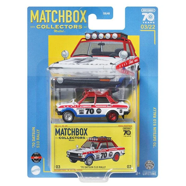 Matchbox Premium Arabalar 70 Datsun 510 Rally GBJ48 HLJ58 ürün görseli 1