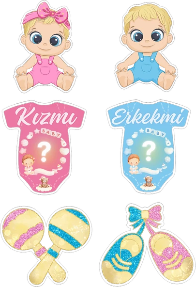 Cinsiyet Yenilebilir Cupcake ve Pasta Resim Baskı ürün görseli 1