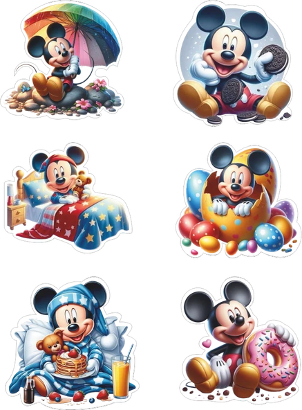 Mickey Mouse Yenilebilir Cupcake ve Pasta Resim Baskı ürün görseli 1