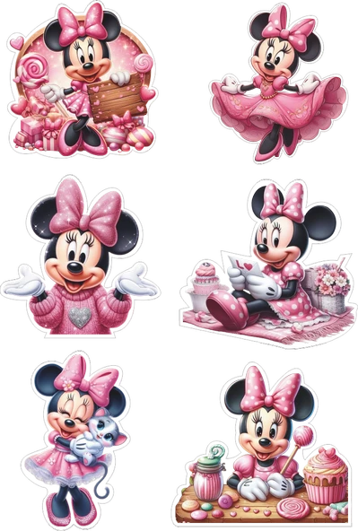 Minnie Mouse Yenilebilir Cupcake ve Pasta Resim Baskı ürün görseli 1