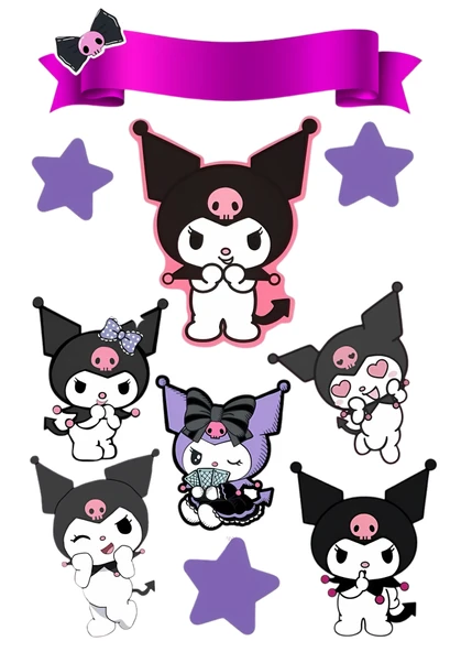 Kuromi Yenilebilir Cupcake ve Pasta Resim Baskı ürün görseli 1