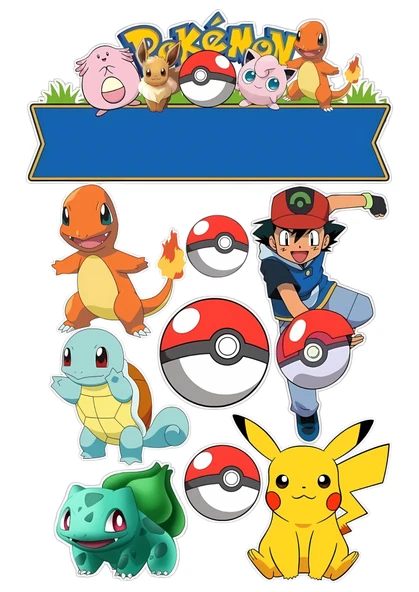 Pokemon Yenilebilir Cupcake ve Pasta Resim Baskı ürün görseli 1