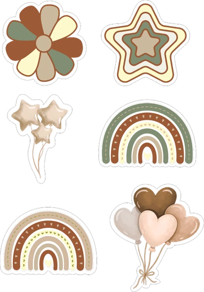 Retro Yenilebilir Cupcake ve Pasta Resim Baskı ürün görseli 1