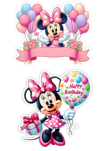 Minnie Mouse Yenilebilir Cupcake ve Pasta Resim Baskı ürün görseli 1