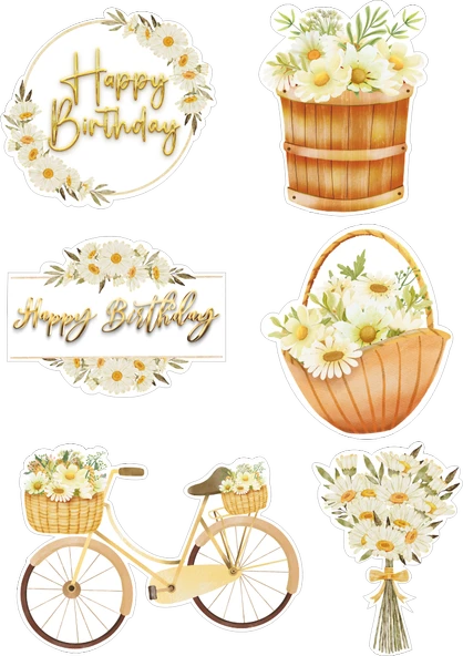 Papatya Yenilebilir Cupcake ve Pasta Resim Baskı ürün görseli 1