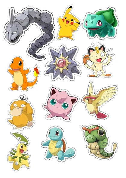 Pokemon Yenilebilir Cupcake ve Pasta Resim Baskı ürün görseli 1