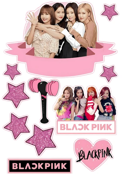 Black Pink Yenilebilir Cupcake ve Pasta Resim Baskı ürün görseli 1