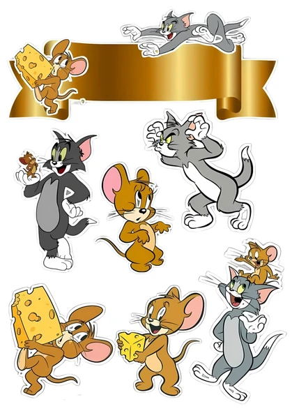 Tom ve Jerry Yenilebilir Cupcake ve Pasta Resim Baskı ürün görseli 1