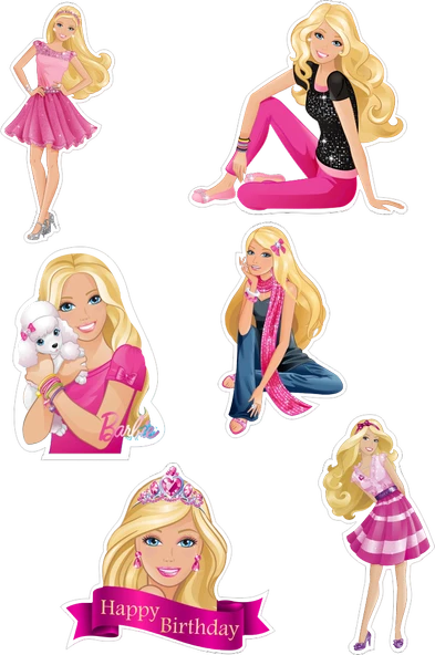 Barbie Yenilebilir Cupcake ve Pasta Resim Baskı ürün görseli 1