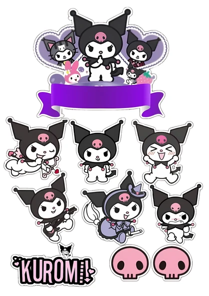 Kuromi Yenilebilir Cupcake ve Pasta Resim Baskı ürün görseli 1