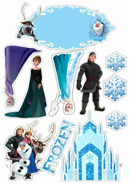 Frozen Yenilebilir Cupcake ve Pasta Resim Baskı ürün görseli 1