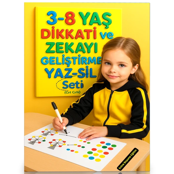3-8 YAŞ Dikkati ve Zekayı Geliştirme YAZ-SİL Eğitim Seti (Cırt Cırtlı) ürün görseli 1