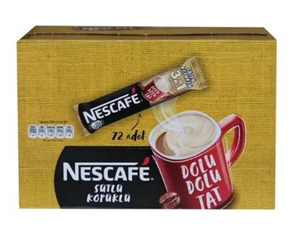 Nestle Nescafe 3ü1 Arada Sütlü Köpüklü 72 Adet 17,4gr 12584220 ürün görseli 1