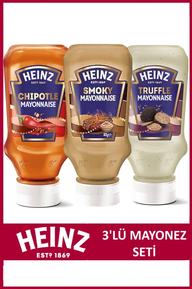 Heinz 3'lü Mayonez Paketi (Trüflü, Chipotle, Smoky) ürün görseli 1