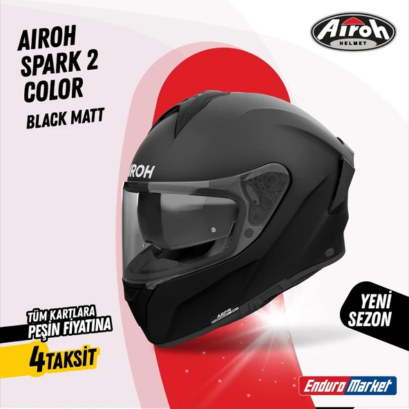 AIROH SPARK 2 COLOR BLACK MATT KASK ürün görseli 1
