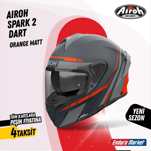 AIROH SPARK 2 SPINNER ORANGE MATT KASK ürün görseli 1
