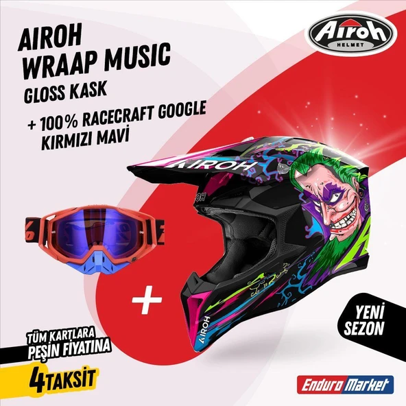 AIROH WRAAP MUSIC GLOSS KASK ürün görseli 1