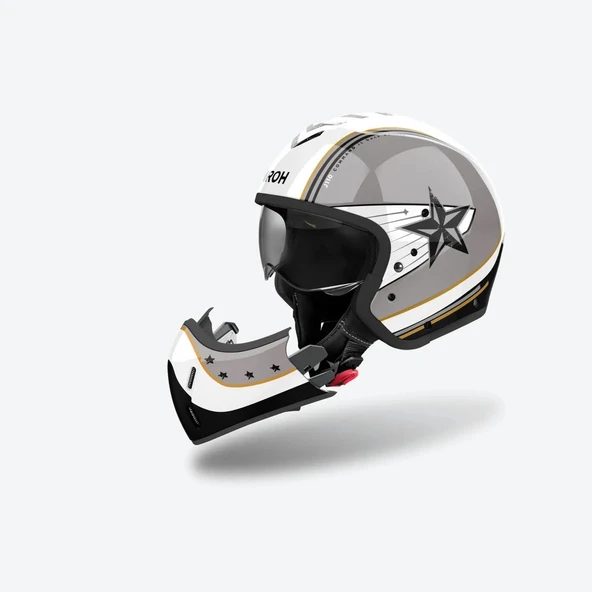 AIROH J 110 COMMAND GOLD GLITTER KASK - Resim 4