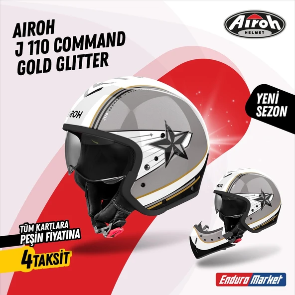 AIROH J 110 COMMAND GOLD GLITTER KASK ürün görseli 1