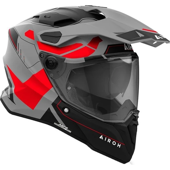 AIROH COMMANDER 2 REVEAL RED FLUO MATT KASK - Resim 2