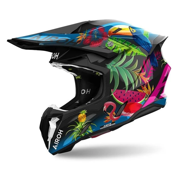 AIROH TWIST 3 AMAZONIA GLOSS KASK - Resim 2