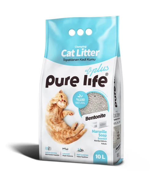 PURELİFE PLUS MARSİLYA SABUNLU KEDİ KUMU 10 LT ürün görseli 1