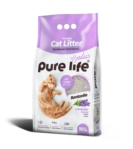PURELİFE PLUS LAVANTALI KEDİ KUMU 10 LT ürün görseli 1