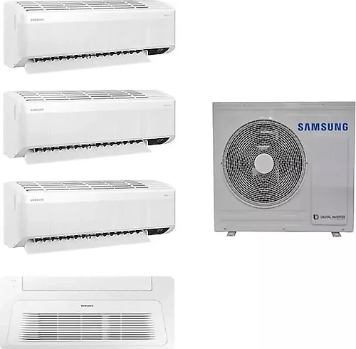 Samsung Wind Free Multi 1+4 Aj080Txj4Kh/Ea 9+9+12 Duvar + 18 Tek Yön Kaset Tipi İç 8 Kw Dış Ünite ürün görseli 1