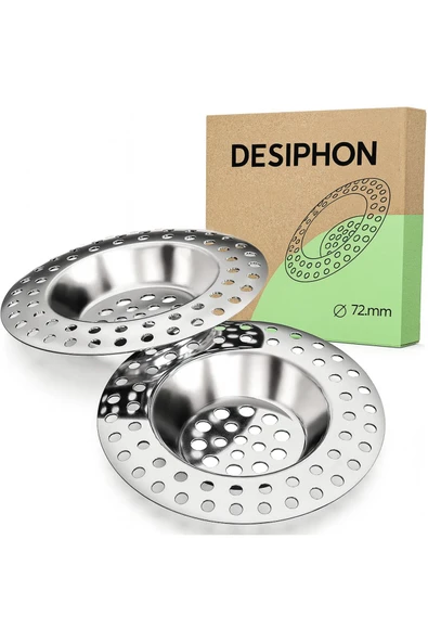 DESIPHON 2'li 304 Kalite Paslanmaz Çelik Lavabo Süzgeci | Tıkanıklık Önleyici Gider Filtresi Seti ürün görseli 1