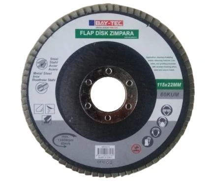 Bay-Tec Flap Disk Zımpara 60 Kum 1ad mk0210 115X22mm Metal Ahşap ürün görseli 1
