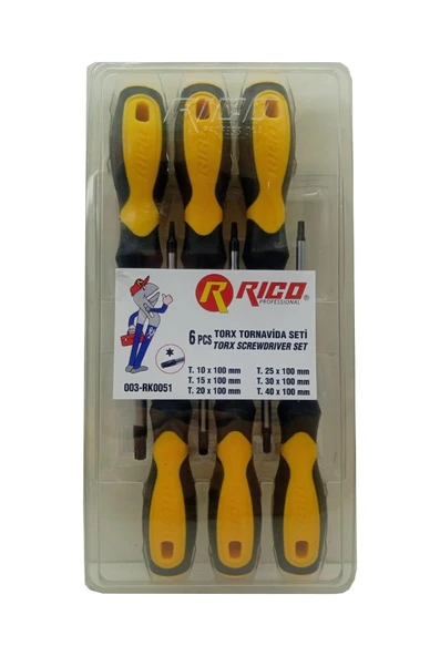 Rico 003-RK0051 Torx Tornavida Seti 6 Adet ürün görseli 1