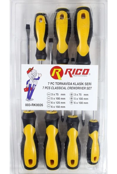 Rico 003-Rk0026 Tornavida Klasik Set Yıldız-Düz 7 Parça Set ürün görseli 1