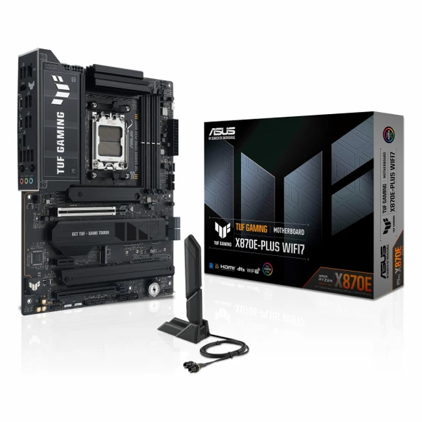 Asus TUF Gaming X870E-Plus WiFi7 DDR5 (8000MHz)OC M.2 HDMI/USB-C PCIe 5.0 AM5 ATX Anakart ürün görseli 1