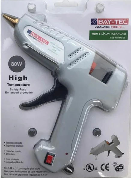 Bay-Tec MK0438 Sıcak Sılıkon Mum Silikon Tabancası Kalın Çubuk 80W ürün görseli 1