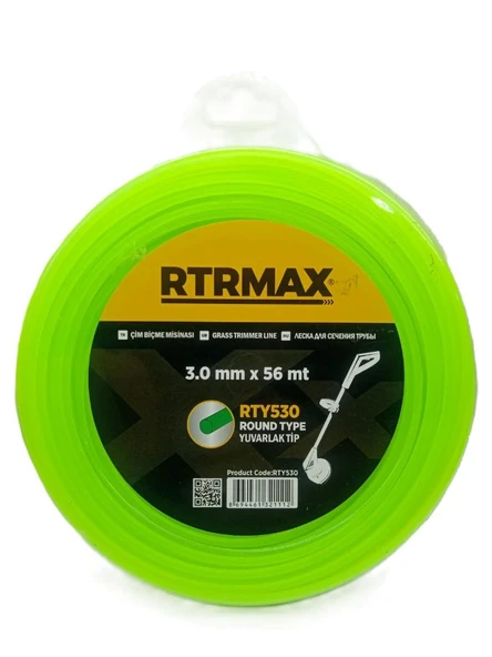 RtrMax Rty530 3,0mm 56Metre Yuvarlak Tip Çim Biçme Misina Yeşil ürün görseli 1