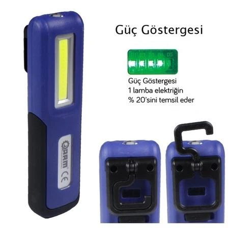 Arm Esen99 Şarjlı Led El Lambası Mıknatıslı Fener 3W 240Lumen ürün görseli 1