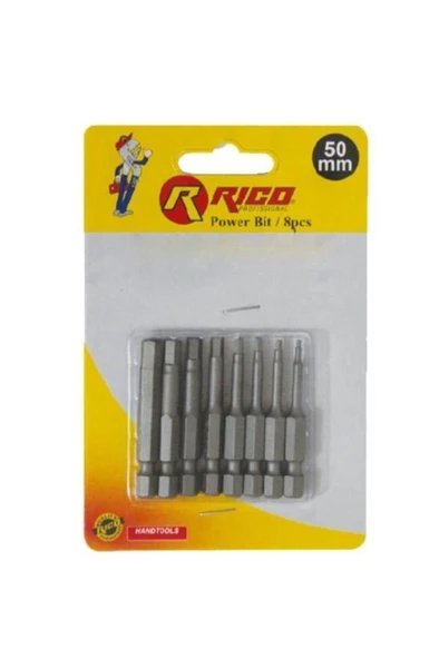 Rico KK1132 Alyan Bits Uç Seti 8 Parça 50mm ürün görseli 1