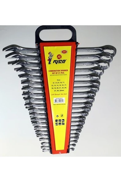 Rico 020-RC9621 Ekstra Kombine Anahtar Seti Takımı 21Pcs 6-32mm ürün görseli 1