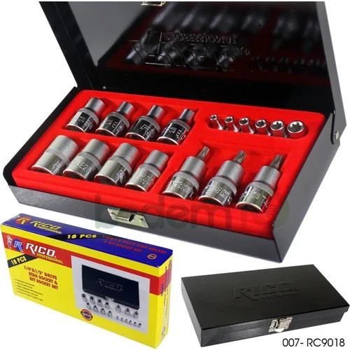 Rico RC9018 Torx 1/2"- 1/4" Lokma Set Takımı Çantalı 18 Parça ürün görseli 1