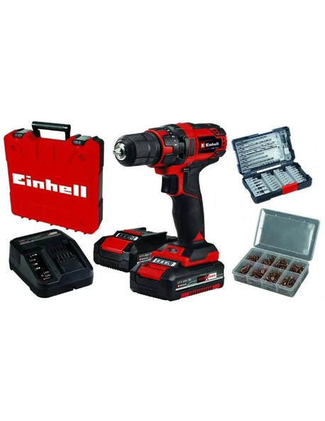 Einhell TC-CD 18/35 Li 2 x 2.0Ah Akülü Matkap + 39 Parça Set ürün görseli 1