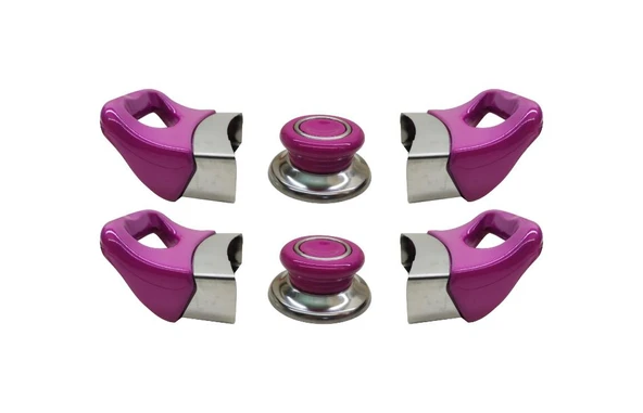 Tencere Tava Sahan Kulp ve Kapak Kulpu Fuşya Pembe 2 Set ürün görseli 1