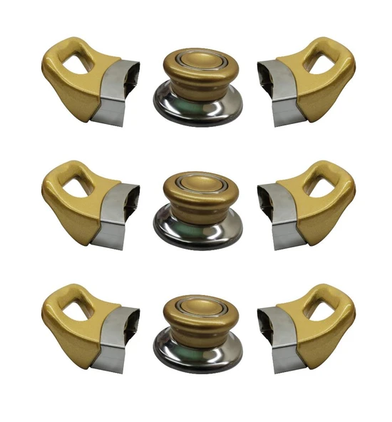 Tencere Tava Sahan Kulp ve Kapak Kulpu Altın Sarı Gold 3 Set ürün görseli 1